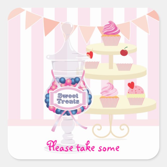Candy Jar et Cupcakes Favoriser Sticker (Devant)