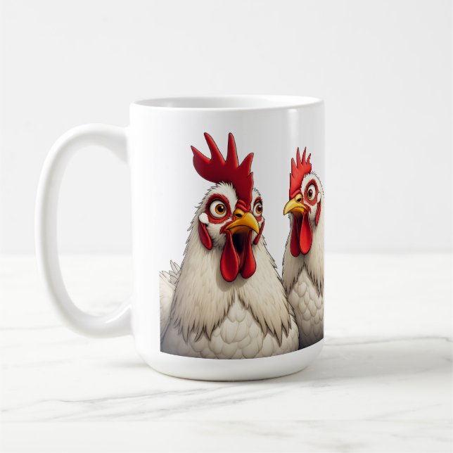"Candy & Joe White Leghorn" Coffee Mug (Left)