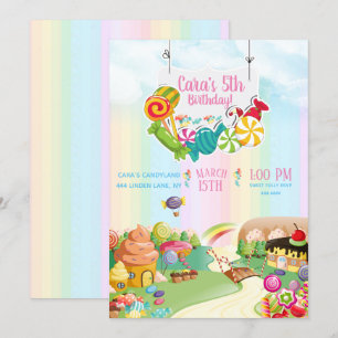 Candy land Anniversaire Fête Invitation