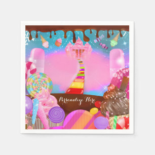 Candy Land Party Fantasy Birthday Personalized Napkin