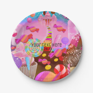 Candy Land Party Fantasy Birthday Personalized Paper Plate