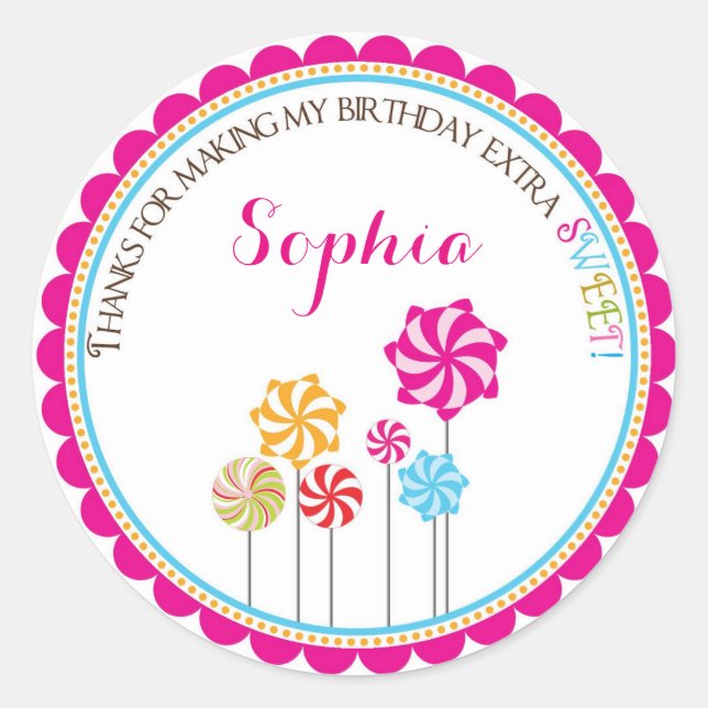 Candy Land Pinwheel Stickers Anniversaire (Devant)