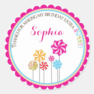 Candy Land Pinwheel Stickers Anniversaire