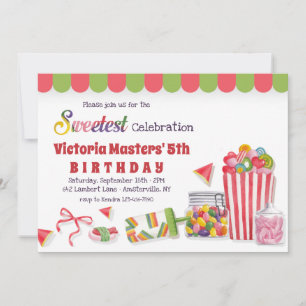 Candy Lane Birthday Party Invitation