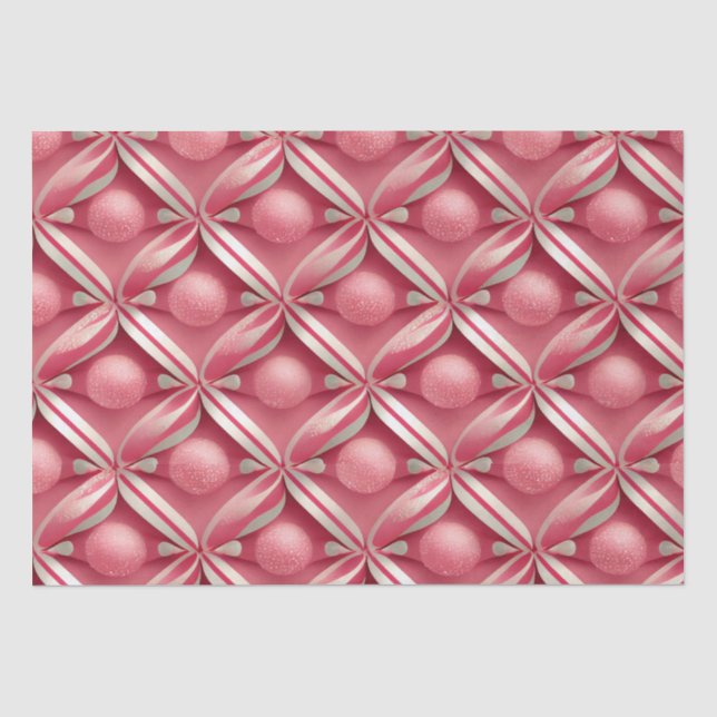 Candy Lane Collection, Pink Gumballs & Candy Canes Tissue Paper (Front)