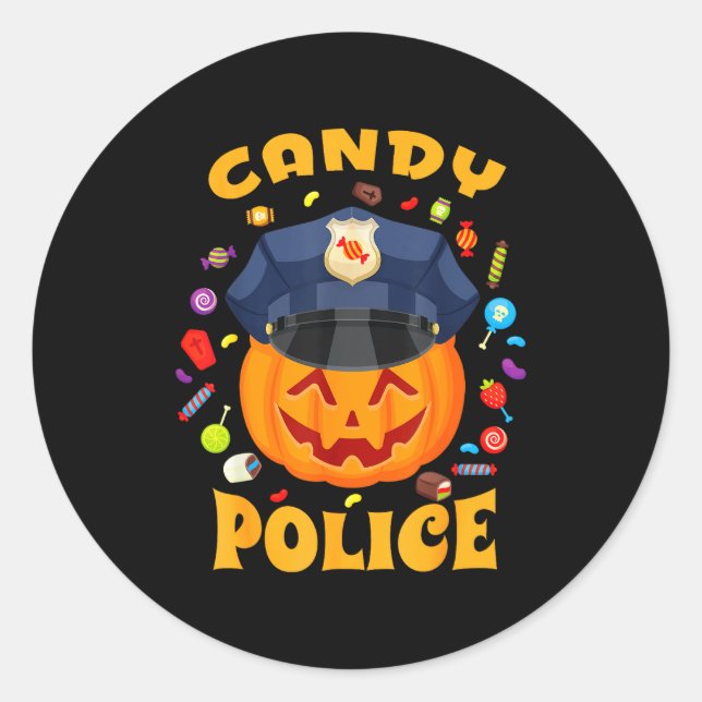 Candy Lice Halloween Party Costume Security Funny  Classic Round Sticker (Front)