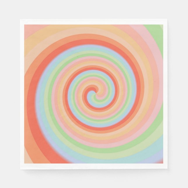  Candy Lollipop Colourful Rainbow  Napkin (Front)