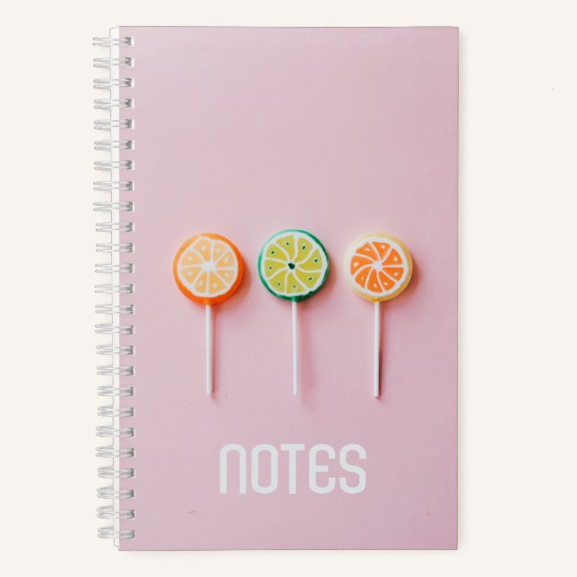 Candy Lollipop Minimalist Pretty Notebook (Front)