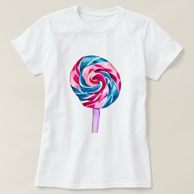 Candy lollipop watercolor sweet art T-Shirt (Design Front)