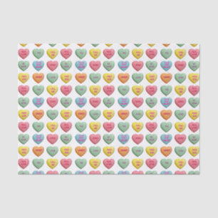 Candy Love Hearts Romantic Words Pattern Tissue Paper