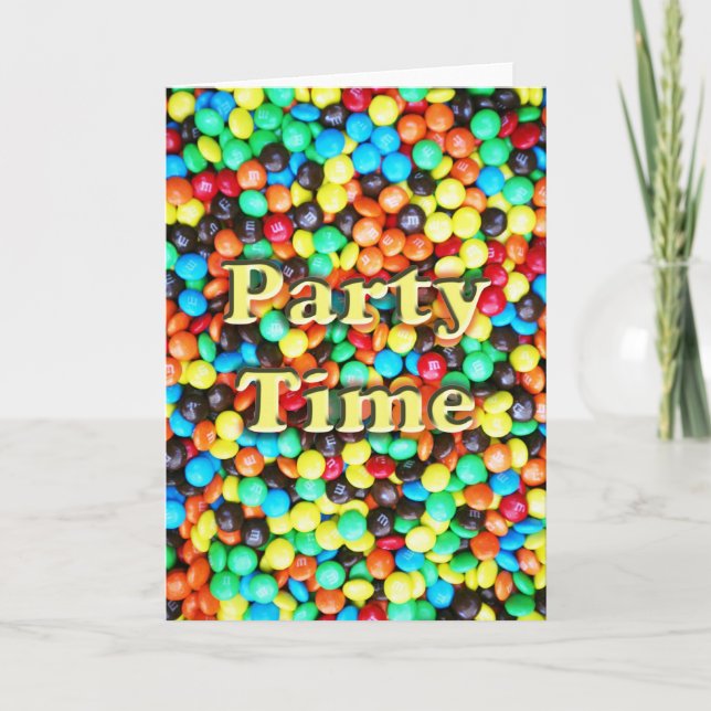 Candy-M&Ms-party time-v-26 Card (Front)