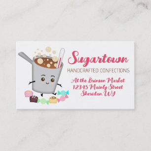 candy making boiling pot kawaii cute business card