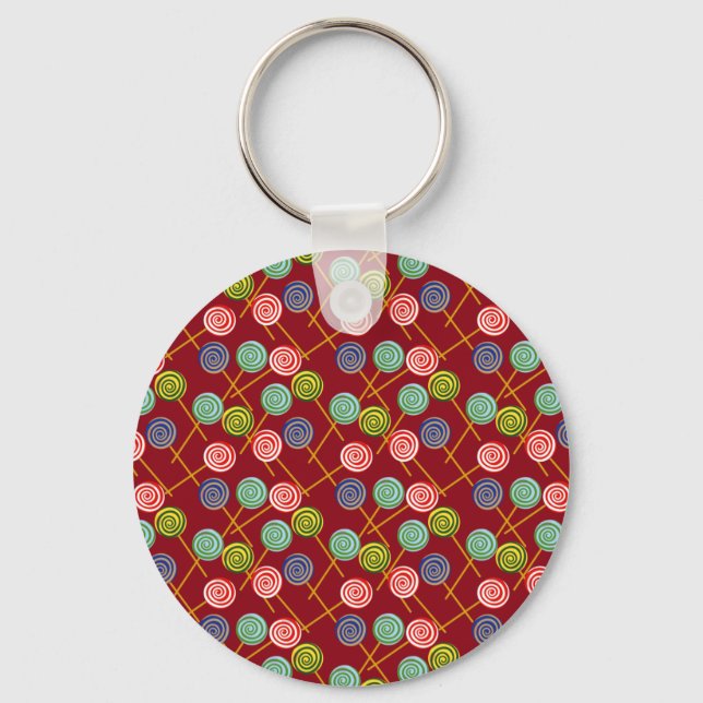 Candy pattern | Lollies pattern | lollipop 10 Keychain (Front)
