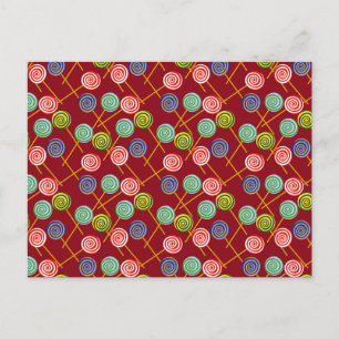 Candy pattern   Lollies pattern   lollipop 10 Postcard