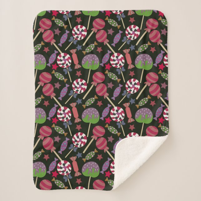 Candy pattern | Lollies pattern | lollipop 16 Sherpa Blanket (Front)