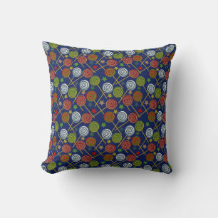 Candy pattern Lollies pattern lollipop 17 Throw Pillow