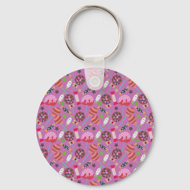 Candy pattern | Lollies pattern | lollipop 19 Keychain (Front)