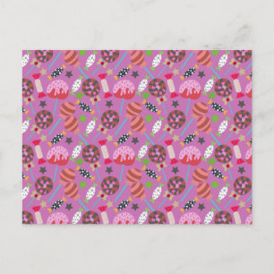 Candy pattern   Lollies pattern   lollipop 19 Postcard