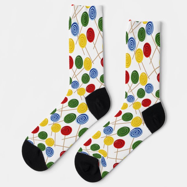 Candy pattern | Lollies pattern | lollipop 21 Thro Socks (Left)