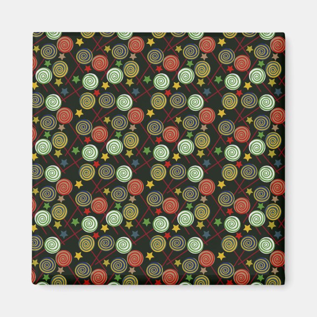 Candy pattern | Lollies pattern | lollipop 28 Magnet (Front)
