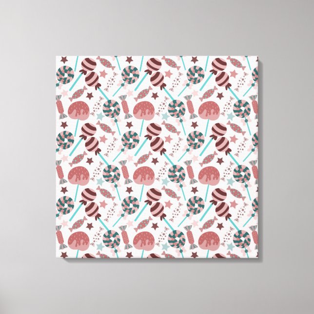 Candy pattern | Lollies pattern | lollipop 29 Canvas Print (Front)