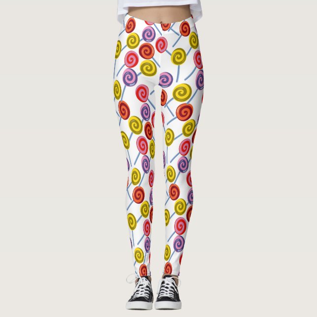 Candy pattern | Lollies pattern | lollipop 2 Leggings (Front)