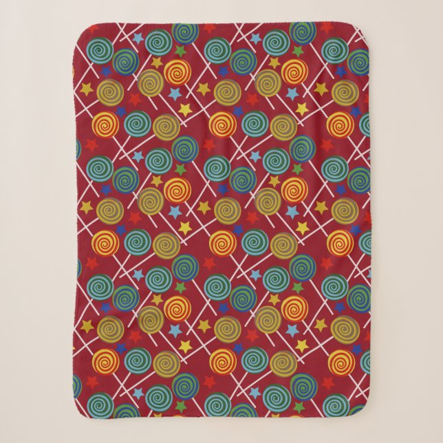 Candy pattern | Lollies pattern | lollipop 32 Sherpa Blanket (Front)