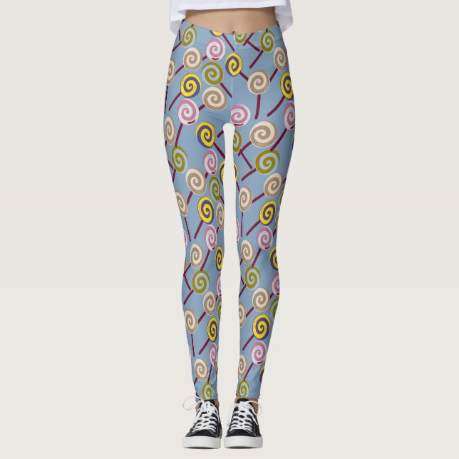 Candy pattern | Lollies pattern | lollipop 3 Leggings (Front)