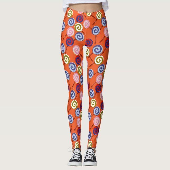 Candy pattern | Lollies pattern | lollipop 42 Leggings (Front)