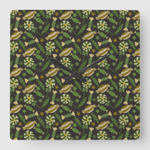 Candy pattern   Lollies pattern   lollipop 44 Square Wall Clock