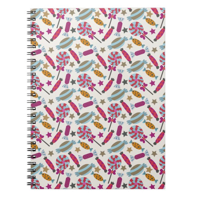Candy pattern | Lollies pattern | lollipop 45 Notebook (Front)