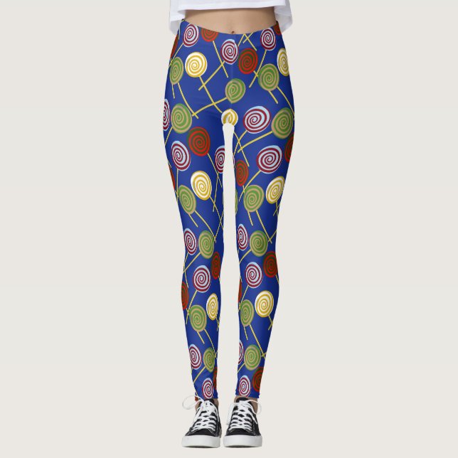 Candy pattern | Lollies pattern | lollipop 4 Leggings (Front)