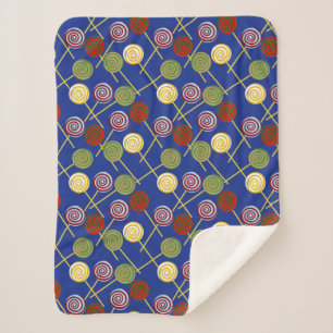 Candy pattern Lollies pattern lollipop 4 Sherpa Blanket
