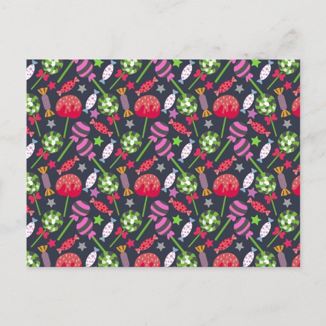 Candy pattern | Lollies pattern | lollipop 53 Postcard (Front)