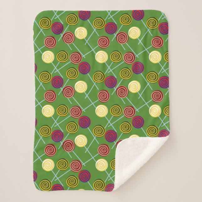 Candy pattern | Lollies pattern | lollipop 58 Sherpa Blanket (Front)