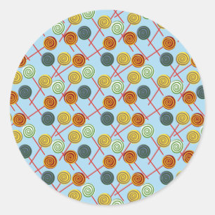 Candy pattern   Lollies pattern   lollipop 5 Classic Round Sticker