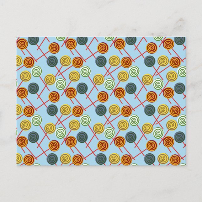 Candy pattern | Lollies pattern | lollipop 5 Postcard (Front)