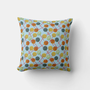 Candy pattern Lollies pattern lollipop 5 Throw Pillow