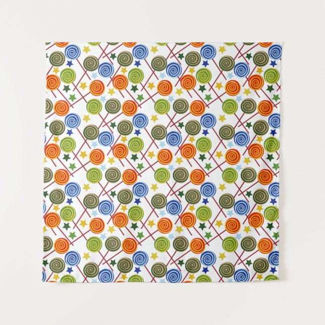Candy pattern | Lollies pattern | lollipop 61 Tapestry (Front)
