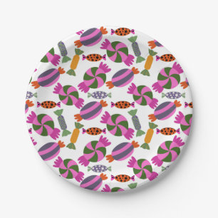 Candy pattern Lollies pattern lollipop 6 Paper Plate