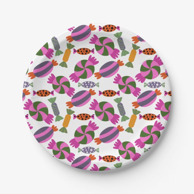 Candy pattern | Lollies pattern | lollipop 6 Paper Plate (Front)