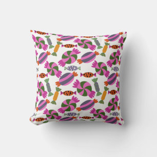 Candy pattern Lollies pattern lollipop 6 Throw Pillow