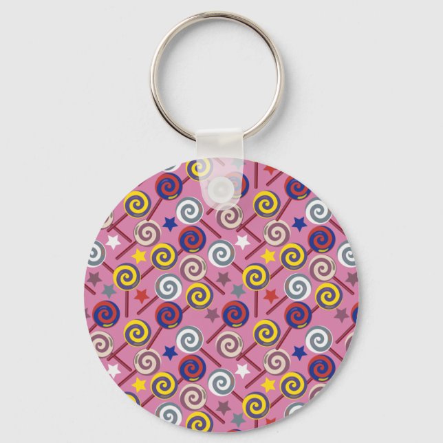 Candy pattern | Lollies pattern | lollipop 7 Keychain (Front)
