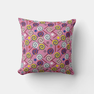 Candy pattern   Lollies pattern   lollipop 7 Throw Pillow