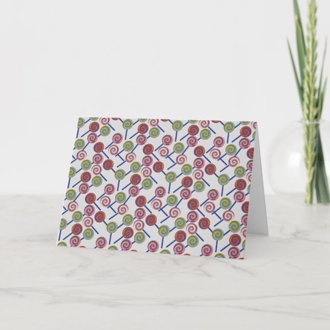 Candy pattern | Lollies pattern | lollipop 8 Card (Front)