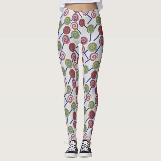 Candy pattern | Lollies pattern | lollipop 8 Leggings (Front)