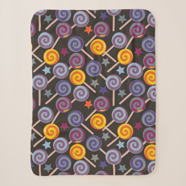 Candy pattern | Lollies pattern | lollipop 9 Sherpa Blanket (Front)