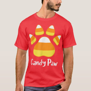 Candy Paw Candy Corn Dog Cat Animal Lover Funny Ha T-Shirt