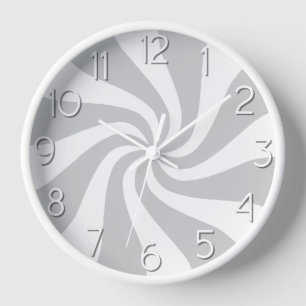 Candy Peppermenthe Gris et Blanc Horloge