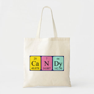 Candy periodic table name tote bag